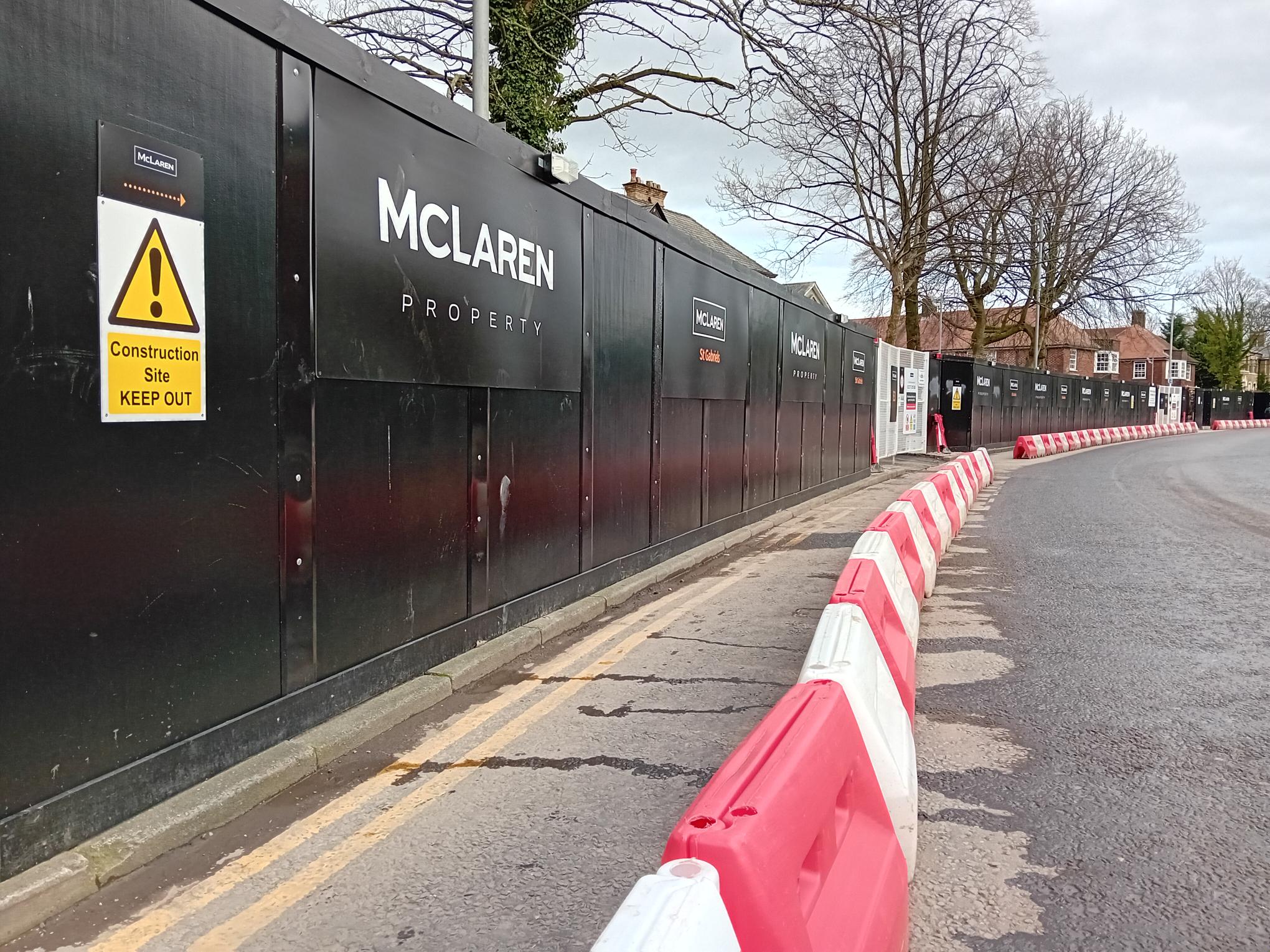 St. Gabriel’s Lodge - mclaren construction - hoarding panels