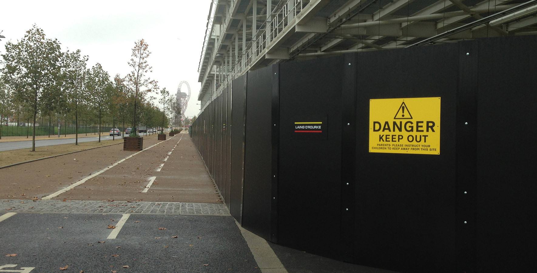 Hoarding panels at olympic park London