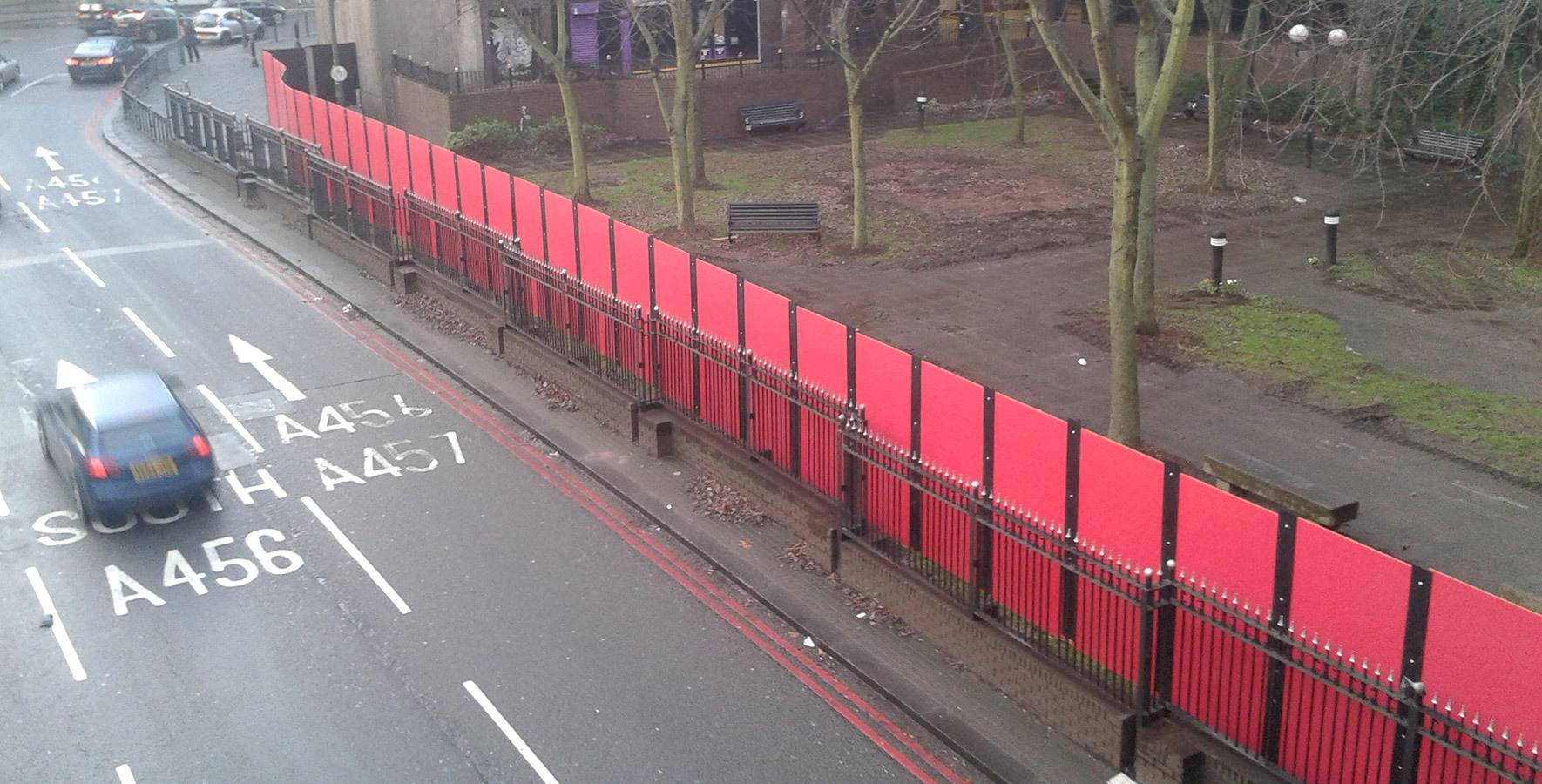 site hoarding at bradford college -